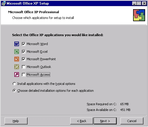 Installing Office XP for Windows